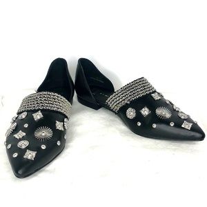 NWOT E8 by Miista Black studded flats
